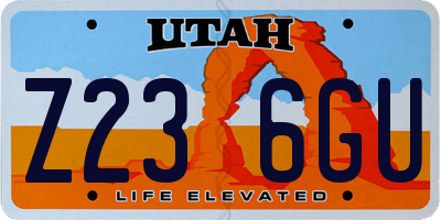 UT license plate Z236GU