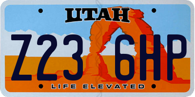 UT license plate Z236HP
