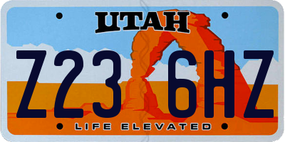 UT license plate Z236HZ