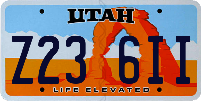 UT license plate Z236II