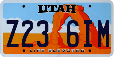 UT license plate Z236IM