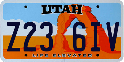 UT license plate Z236IV