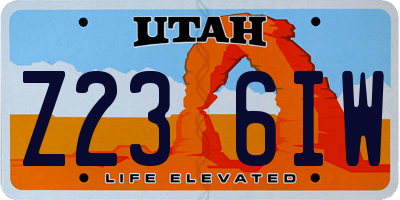 UT license plate Z236IW