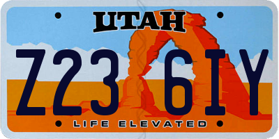 UT license plate Z236IY