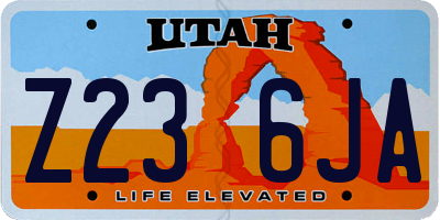 UT license plate Z236JA