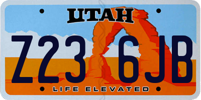 UT license plate Z236JB