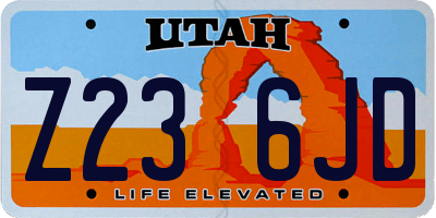 UT license plate Z236JD