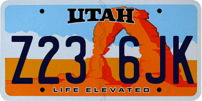 UT license plate Z236JK