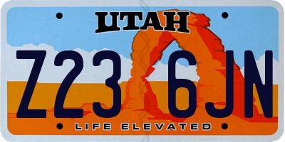 UT license plate Z236JN