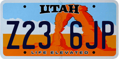 UT license plate Z236JP