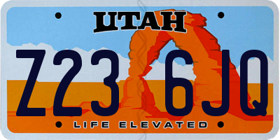 UT license plate Z236JQ