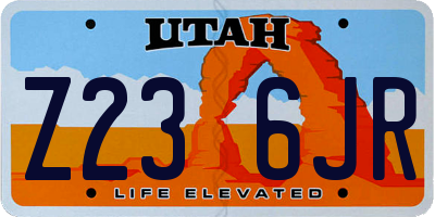 UT license plate Z236JR