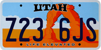 UT license plate Z236JS