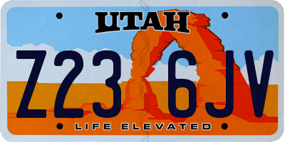 UT license plate Z236JV