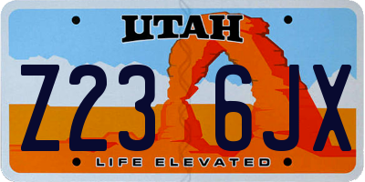 UT license plate Z236JX