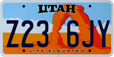 UT license plate Z236JY