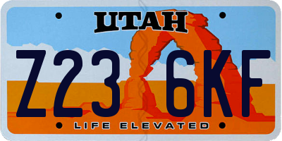 UT license plate Z236KF