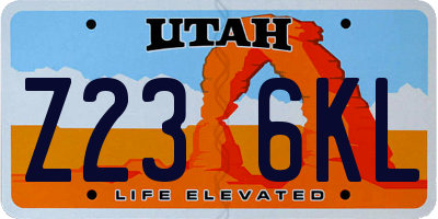 UT license plate Z236KL