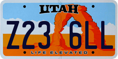 UT license plate Z236LL