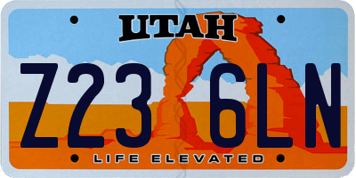 UT license plate Z236LN