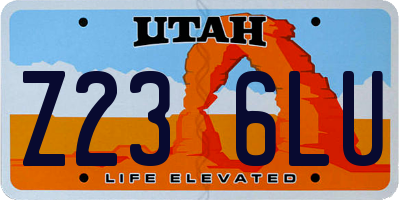 UT license plate Z236LU