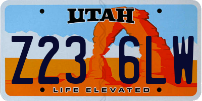 UT license plate Z236LW