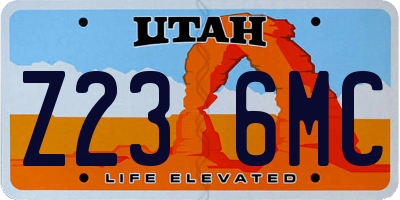 UT license plate Z236MC