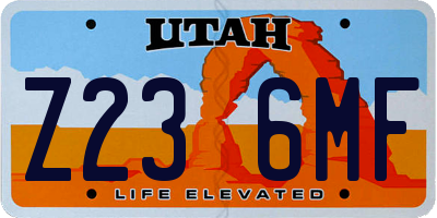 UT license plate Z236MF