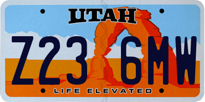 UT license plate Z236MW