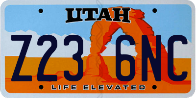UT license plate Z236NC