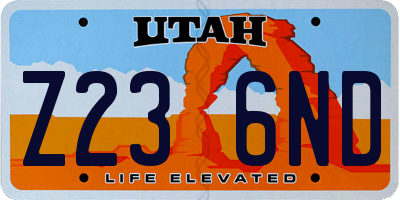 UT license plate Z236ND