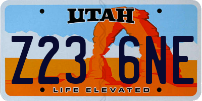 UT license plate Z236NE