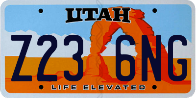 UT license plate Z236NG