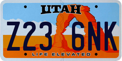 UT license plate Z236NK
