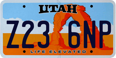 UT license plate Z236NP