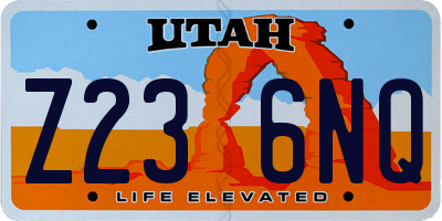 UT license plate Z236NQ