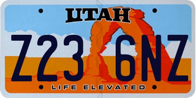UT license plate Z236NZ