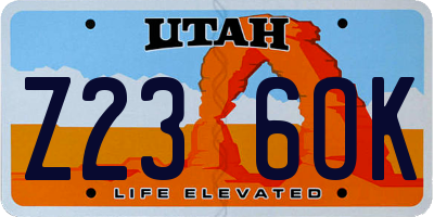 UT license plate Z236OK