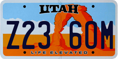 UT license plate Z236OM