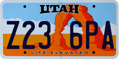 UT license plate Z236PA