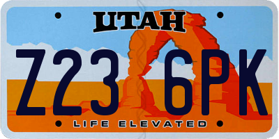 UT license plate Z236PK
