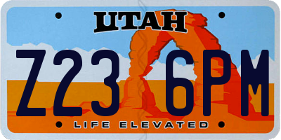 UT license plate Z236PM