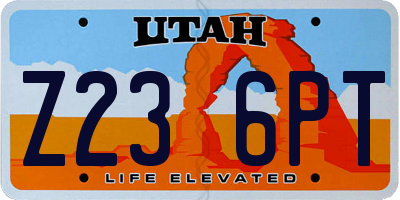 UT license plate Z236PT