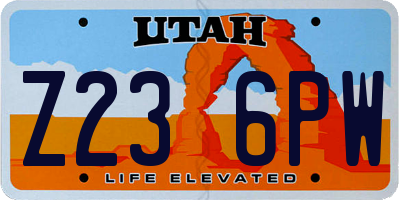UT license plate Z236PW
