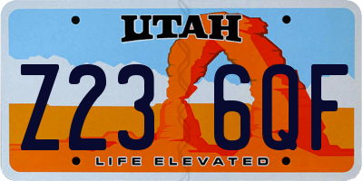 UT license plate Z236QF
