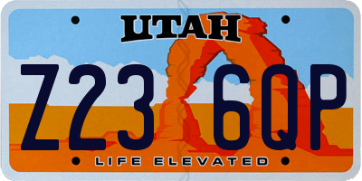 UT license plate Z236QP