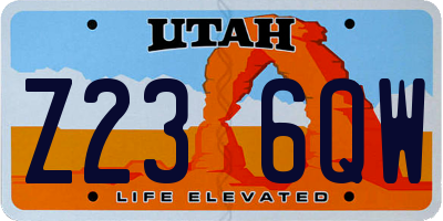 UT license plate Z236QW