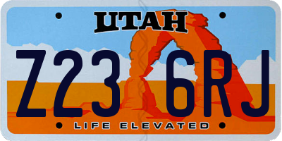 UT license plate Z236RJ