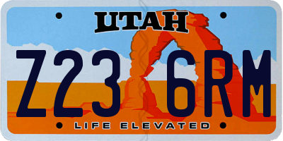 UT license plate Z236RM