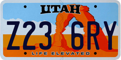 UT license plate Z236RY